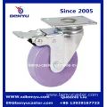 Medium Duty Purple PU Caster with Total Brake